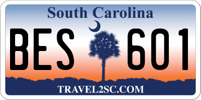 SC license plate BES601