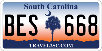 SC license plate BES668