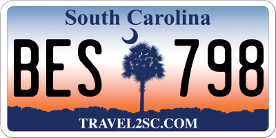 SC license plate BES798