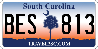 SC license plate BES813