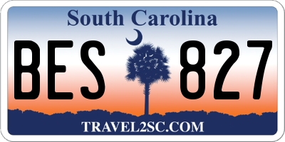 SC license plate BES827
