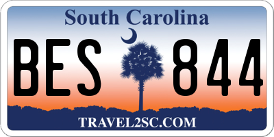 SC license plate BES844
