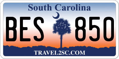 SC license plate BES850