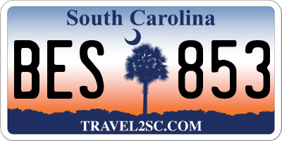 SC license plate BES853