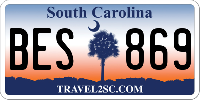 SC license plate BES869