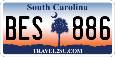 SC license plate BES886