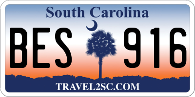 SC license plate BES916