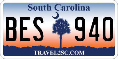SC license plate BES940