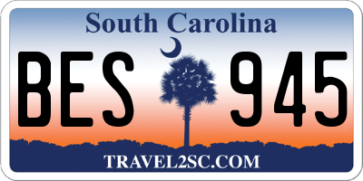 SC license plate BES945