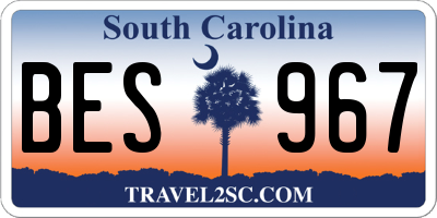 SC license plate BES967