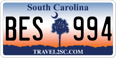 SC license plate BES994