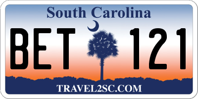 SC license plate BET121
