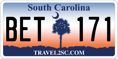 SC license plate BET171