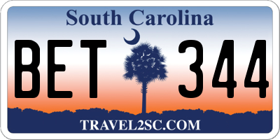 SC license plate BET344