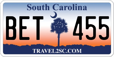 SC license plate BET455