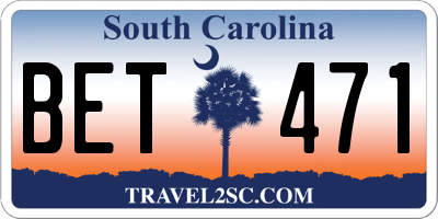 SC license plate BET471
