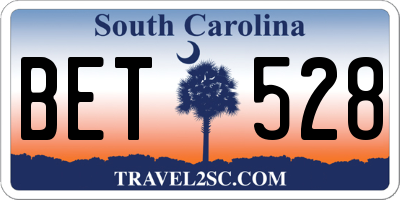 SC license plate BET528