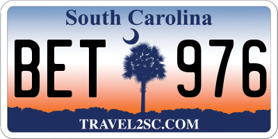 SC license plate BET976