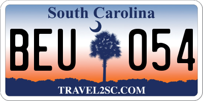 SC license plate BEU054