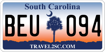 SC license plate BEU094