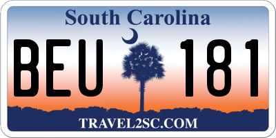 SC license plate BEU181
