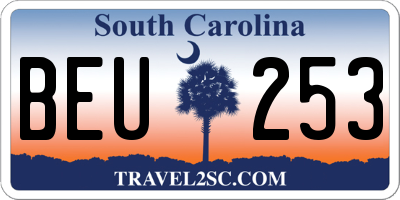 SC license plate BEU253