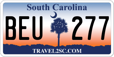 SC license plate BEU277