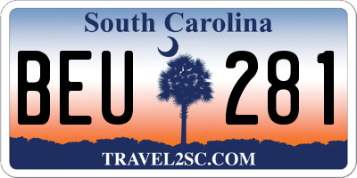 SC license plate BEU281