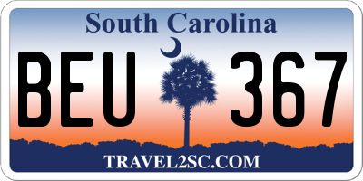SC license plate BEU367