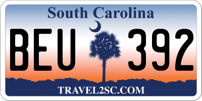 SC license plate BEU392
