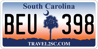 SC license plate BEU398