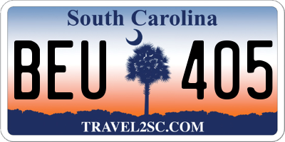 SC license plate BEU405