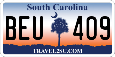 SC license plate BEU409