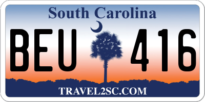 SC license plate BEU416