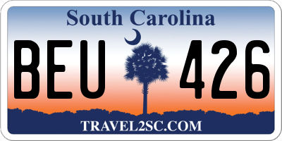 SC license plate BEU426