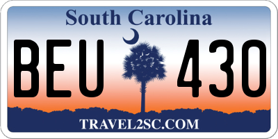 SC license plate BEU430