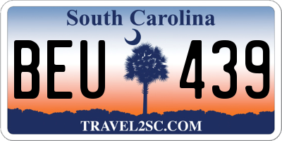 SC license plate BEU439