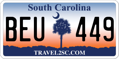SC license plate BEU449