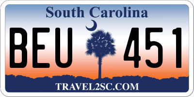 SC license plate BEU451