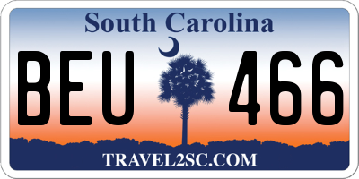 SC license plate BEU466