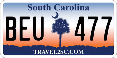 SC license plate BEU477