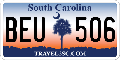 SC license plate BEU506