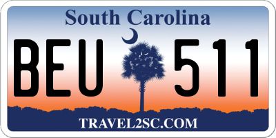 SC license plate BEU511