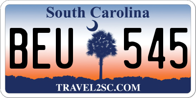 SC license plate BEU545