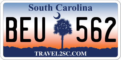 SC license plate BEU562