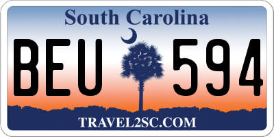 SC license plate BEU594