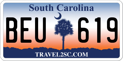 SC license plate BEU619