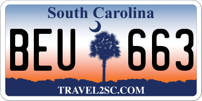 SC license plate BEU663