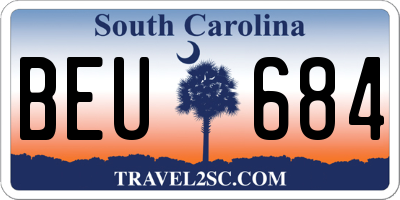 SC license plate BEU684