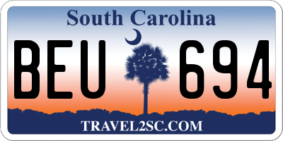 SC license plate BEU694